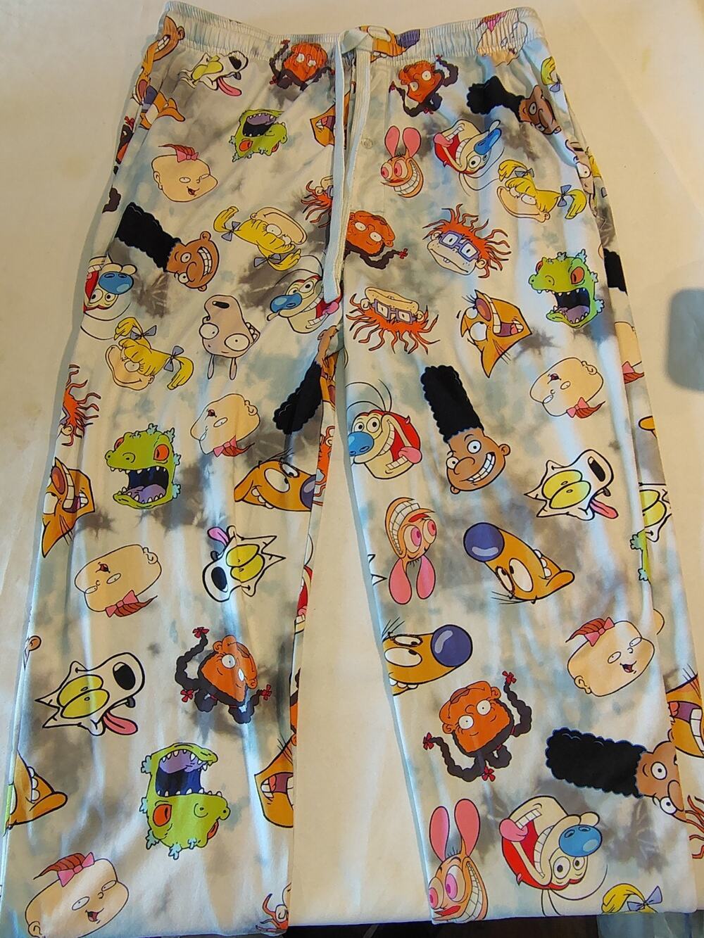 Nickelodeon Pajama Pant M Throwback 90s Cartoon Hey Arnold Rug Rats Ren Stimpy